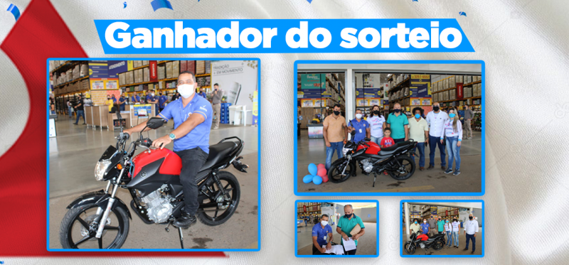 GANHADOR DA MOTO 0KM, NO SORTEIO REALIZADO NO DIA DO COMERCIÁRIO.